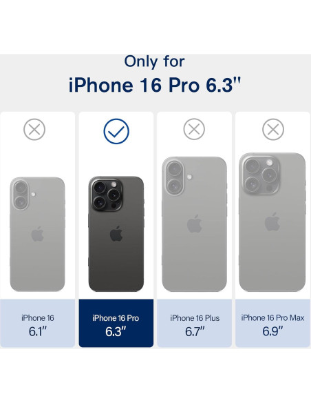 Funda de Cuero Genuino Kingflag para iPhone 16 Pro 6.3" Negro