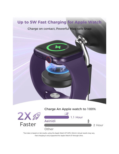 Estación de Carga Inalámbrica 3 en 1 Aeinidi para Apple
