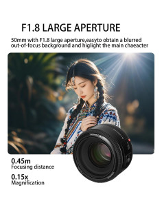 Lente YONGNUO 50mm F1.8 para Nikon F - Apertura 1.8 2