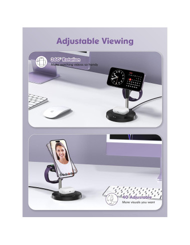 Estación de Carga Inalámbrica 3 en 1 Aeinidi para Apple