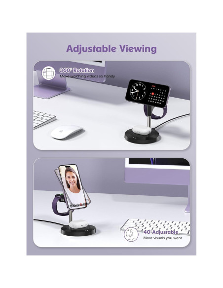 Estación de Carga Inalámbrica 3 en 1 Aeinidi para Apple