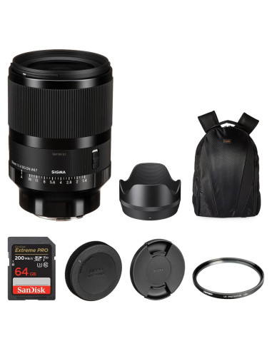 Lente Sigma 35mm f/1.4 DG DN Art para Sony E + Filtro UV Tiffen 67mm + Tarjeta 64GB
