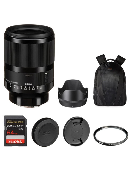Lente Sigma 35mm f/1.4 DG DN Art para Sony E + Filtro UV Tiffen 67mm + Tarjeta 64GB