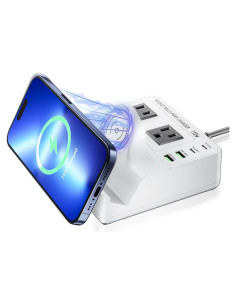 Estación de Carga USB C TOPOINT 7 en 1 65W Cargador Inalámbrico