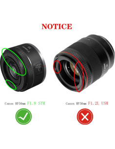 Capucha de lente ES-65B + tapa 43mm para Canon RF 50mm f/1.8 2
