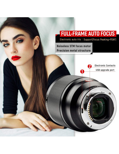 Lente VILTROX 85mm F1.8 II para cámaras Sony E-Mount