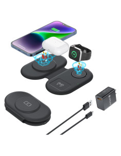 Cargador Inalámbrico 3 en 1 Relaxyo para iPhone y Apple Watch