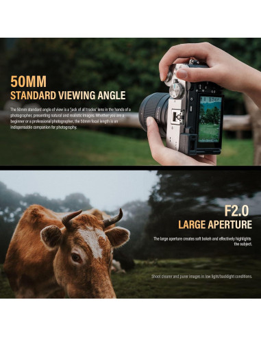 Lente VILTROX 50mm F2.0 para cámaras Sony E-Mount