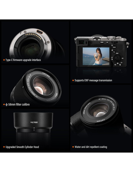 Lente VILTROX 50mm F2.0 para cámaras Sony E-Mount