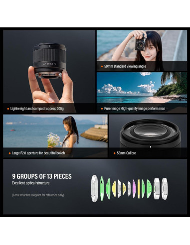 Lente VILTROX 50mm F2.0 para cámaras Sony E-Mount