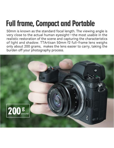 Lente TTArtisan 50mm F2 Manual para Cámaras Sony E