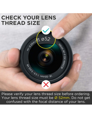 Lente Gran Angular 52MM Altura Photo 0.43X con Macro