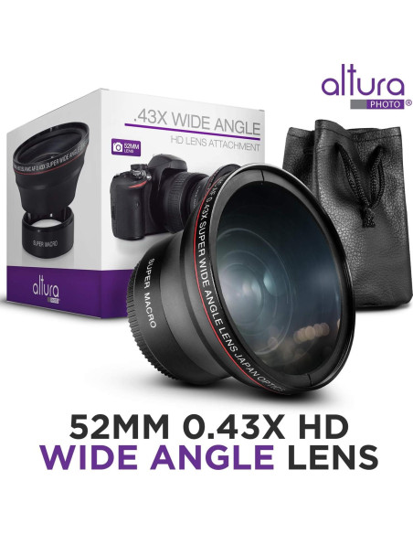 Lente Gran Angular 52MM Altura Photo 0.43X con Macro