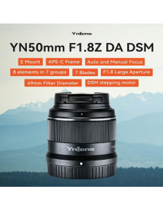 Lente YONGNUO YN50mm F1.8Z DA DSM para Nikon Z APS-C 2