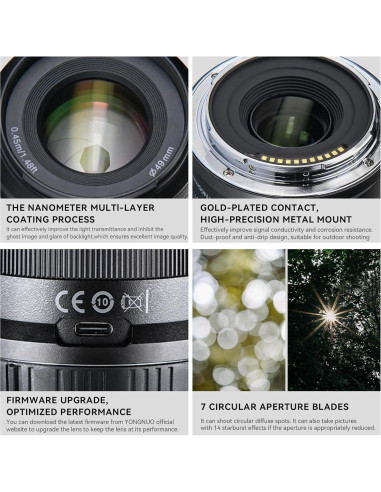 Lente YONGNUO YN50mm F1.8Z DA DSM para Nikon Z APS-C
