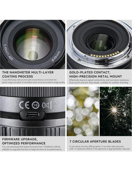 Lente YONGNUO YN50mm F1.8Z DA DSM para Nikon Z APS-C Lente YONGNUO YN50mm F1.8Z DA DSM para Nikon Z APS-C