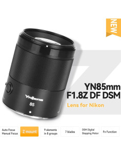 Lente Yongnuo YN85MM F1.8Z DF DSM para Nikon Z - 58mm 2