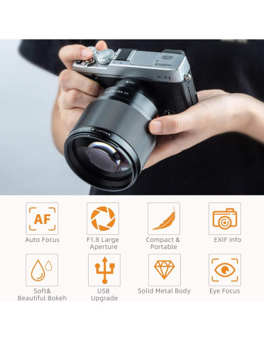 Lente VILTROX 85mm f1.8 II para Fujifilm X-Mount AF
