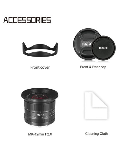 Lente Gran Angular Meike 12mm f2.0 Manual para Sony APS-C