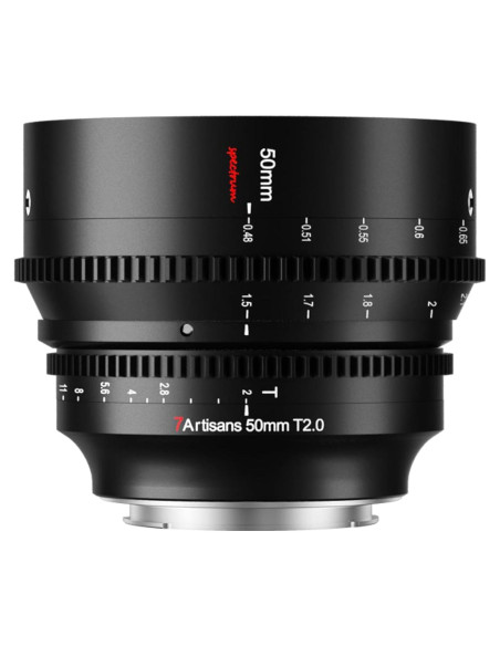 Lente de Cine 7artisans 50mm T2.0 para Cámara Sony E