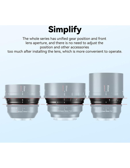 Lente de Cine 7artisans 50mm T2.0 para Cámara Sony E