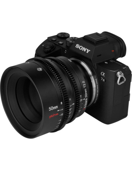Lente de Cine 7artisans 50mm T2.0 para Cámara Sony E