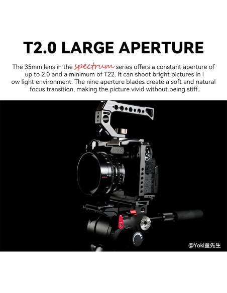 Lente Cine 35mm T2.0 7artisans para Canon R - Enfoque Manual