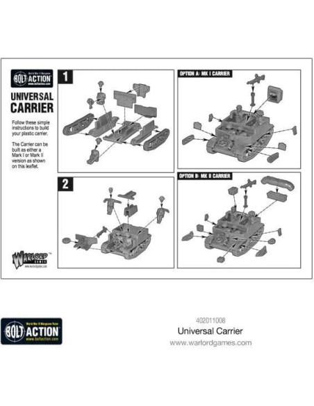 Kit de Modelo Warlord Universal Carrier 1:56 Sin Pintar Kit de Modelo Warlord Universal Carrier 1:56 Sin Pintar