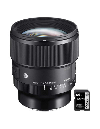 Lente Sigma 85mm F1.4 DG DN Art para Sony E-Mount + Tarjeta 64GB
