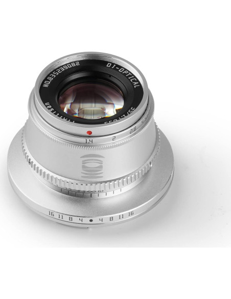 Lente TTArtisan 35mm F1.4 APS-C Montura RF Canon Plata