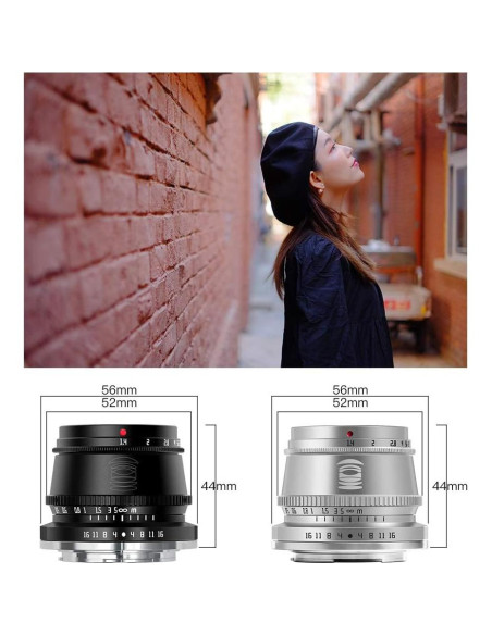 Lente TTArtisan 35mm F1.4 APS-C Montura RF Canon Plata