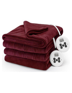 Manta Calentada Royal Luxe Sunbeam Rey Cabernet 254x229 cm