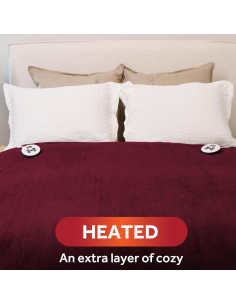 Manta Calentada Royal Luxe Sunbeam Rey Cabernet 254x229 cm 2