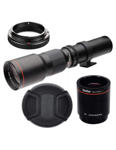 Lente Telefoto Manual 500mm/1000mm f/8 Big Mike para Nikon DSLR