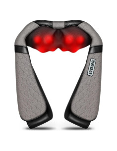 Masajeador Eléctrico Shiatsu Blue Elf 3D con Calor Gris