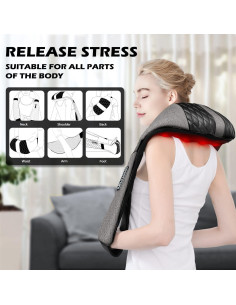 Masajeador Eléctrico Shiatsu Blue Elf 3D con Calor Gris 2