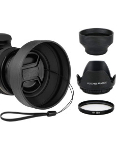 Tapa de Lente Tulipán EEEKit 58mm con Filtro UV para Canon 2