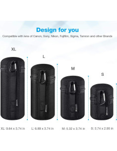 Powerextra 4x Funda de Lente Neopreno para Cámara DSLR 2