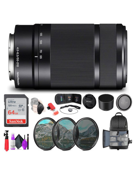 Lente Sony E 55-210mm f/4.5-6.3 OSS + Kit Accesorios Completo
