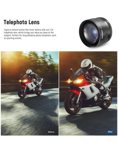 Kit de Lentes y Filtros NEEWER 52mm Gran Angular y Telefoto