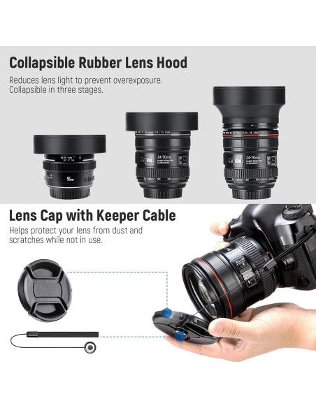 Kit de Lentes y Filtros NEEWER 52mm Gran Angular y Telefoto