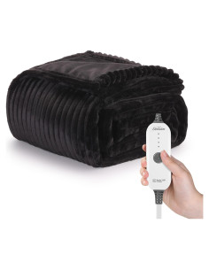 Manta Térmica Sunbeam Ribbed Ébano 127x152 cm 4 Calores