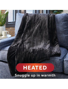 Manta Térmica Sunbeam Ribbed Ébano 127x152 cm 4 Calores 2