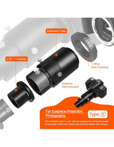 Adaptador de Cámara Astromania 31.7 mm para Telescopio
