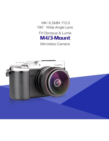 Lente Ojo de Pez Meike MK 6.5 mm f2.0 para MFT