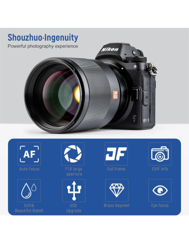 Lente VILTROX 85mm f/1.8 STM Autofocus para Nikon Z