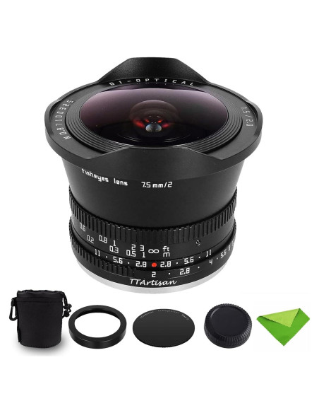 Lente Ojo de Pez TTArtisan 7.5mm F2 para Canon RF-Mount