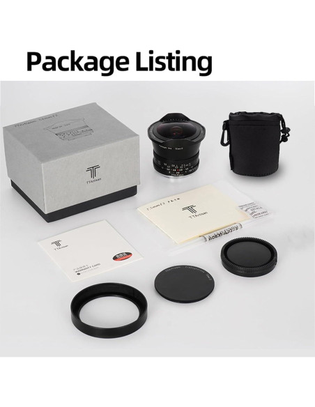 Lente Ojo de Pez TTArtisan 7.5mm F2 para Canon RF-Mount