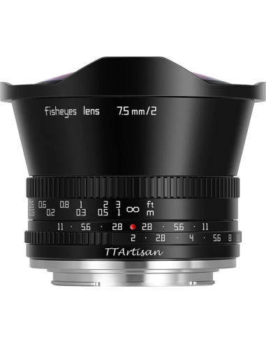 Lente Ojo de Pez TTArtisan 7.5mm F2 para Canon RF-Mount