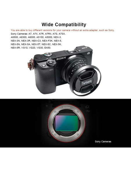 Lente Fijo 25mm F1.8 7artisans para Cámaras Sony E-Mount